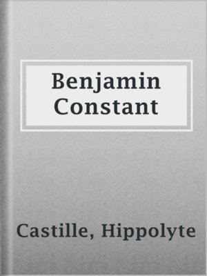 cover image of Benjamin Constant
